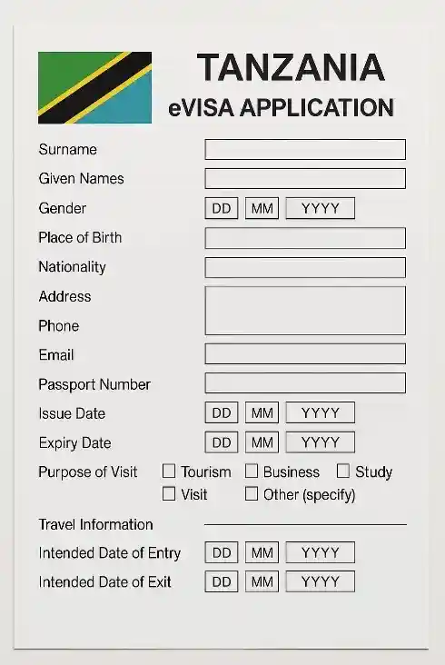 Learn how to apply for a Tanzania visa online. Step-by-step guide to the Tanzania eVisa application process, required documents, fees by nationality, and expert tips.